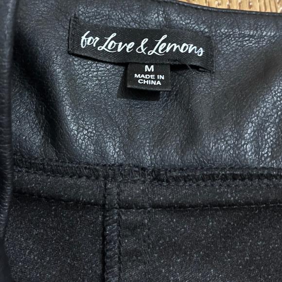 For Love & Lemons Black Soft Vegan Leather High Waist Paper Bag Dillon Pants M - Picture 5 of 7